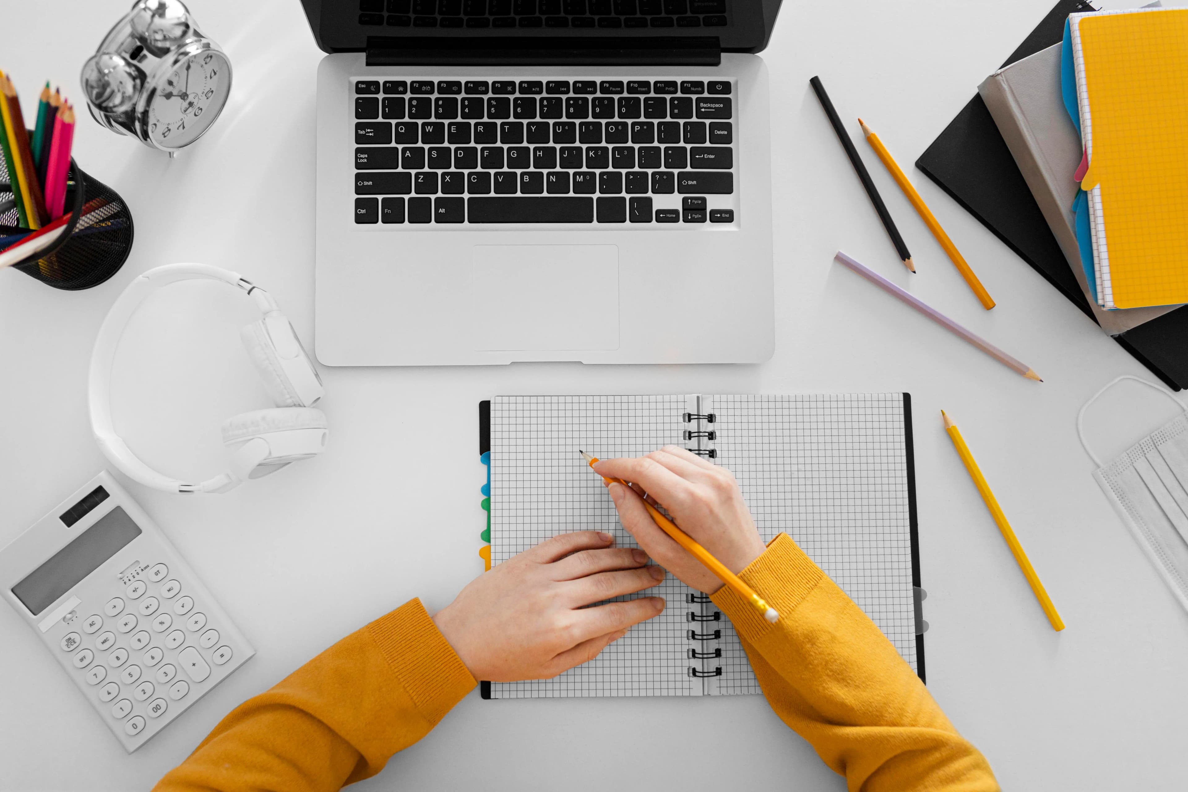 Student planning study schedule